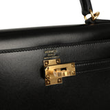 Hermes Kelly Sellier 25 Black Box Gold Hardware - Thumbnail View 7