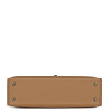 Pre-owned Hermes Kelly Sellier 20 Tri-color Chai, Mauve Sylvestre, Lime Epsom Palladium Hardware - Thumbnail View 6
