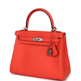 Hermes Kelly Retourne 25 Orange Field Swift Palladium Hardware - Thumbnail View 5