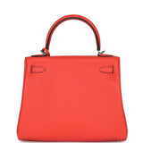Hermes Kelly Retourne 25 Orange Field Swift Palladium Hardware - Thumbnail View 4