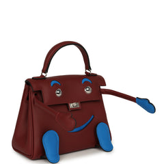 Hermes "Quelle Idolle" Kelly Doll Rouge H, Bleu Hydra Swift Palladium Hardware
