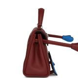 Hermes "Quelle Idolle" Kelly Doll Rouge H, Bleu Hydra Swift Palladium Hardware - Thumbnail View 3