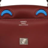 Hermes "Quelle Idolle" Kelly Doll Rouge H, Bleu Hydra Swift Palladium Hardware - Thumbnail View 7