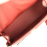 Hermes "Quelle Idolle" Kelly Doll Rouge H, Bleu Hydra Swift Palladium Hardware - Thumbnail View 8