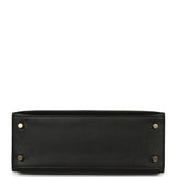 Hermes Kelly Sellier 25 Black Tadelakt Gold Hardware - Thumbnail View 6