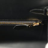 Hermes Kelly Sellier 25 Black Tadelakt Gold Hardware - Thumbnail View 9