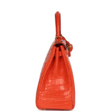 Pre-owned Hermes Kelly Retourne 28 Orange Poppy Matte Alligator Gold Hardware - Thumbnail View 3