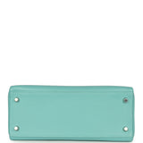 Pre-owned Hermes Kelly Retourne 28 Bleu Atoll Verso Evercolor Palladium Hardware - Thumbnail View 6