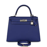 Hermes Kelly Sellier 28 Bleu Electric Epsom Brushed Palladium Hardware - Thumbnail View 1