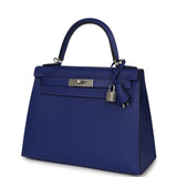 Hermes Kelly Sellier 28 Bleu Electric Epsom Brushed Palladium Hardware - Thumbnail View 5