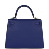 Hermes Kelly Sellier 28 Bleu Electric Epsom Brushed Palladium Hardware - Thumbnail View 4
