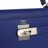 Hermes Kelly Sellier 28 Bleu Electric Epsom Brushed Palladium Hardware - Thumbnail View 7