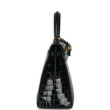 Hermes Kelly Sellier 25 Vert Rousseau Shiny Niloticus Crocodile Gold Hardware - Thumbnail View 3