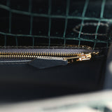 Hermes Kelly Sellier 25 Vert Rousseau Shiny Niloticus Crocodile Gold Hardware - Thumbnail View 9