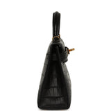 Pre-owned Hermes Kelly Sellier 20 Black Matte Alligator Gold Hardware - Thumbnail View 3