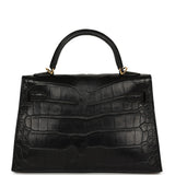 Pre-owned Hermes Kelly Sellier 20 Black Matte Alligator Gold Hardware - Thumbnail View 4