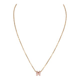 Hermes Mini Pop H Pendant Necklace Rose Dragee Enamel Lacquered Gold Hardware