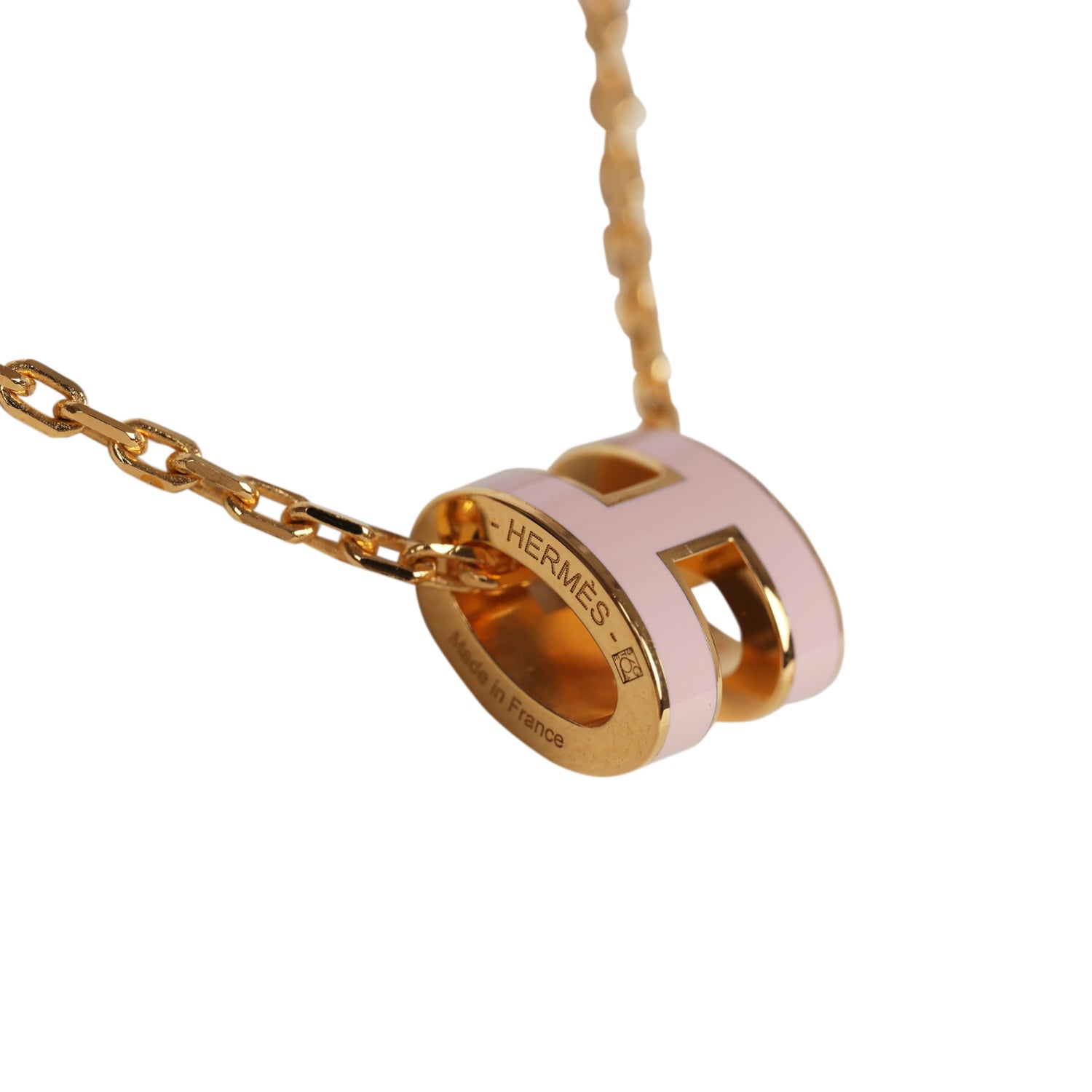 POP H NECKLACE ORANGE PENDANT GOLD HARDWARE