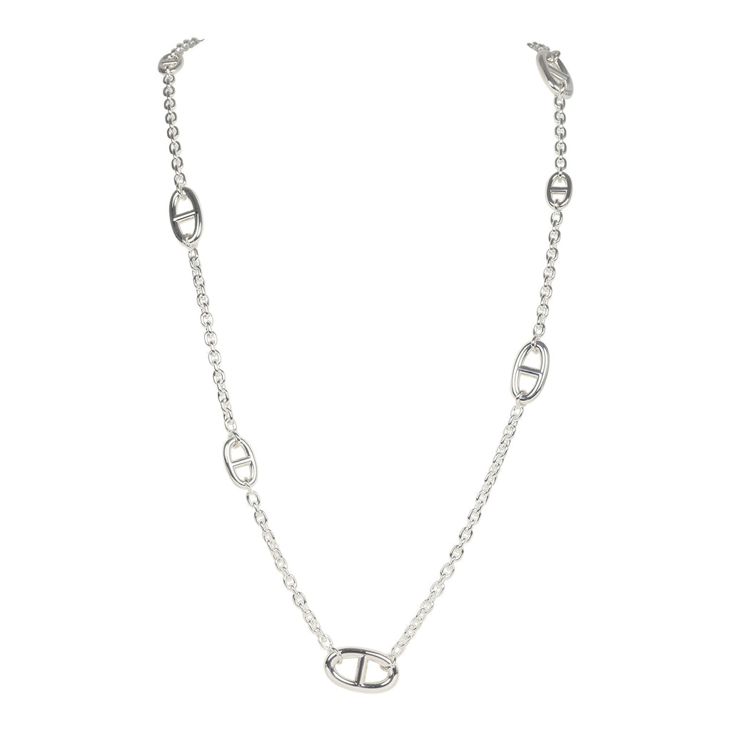 Hermes Farandole Rope Necklace 80cm Sterling Silver Hardware