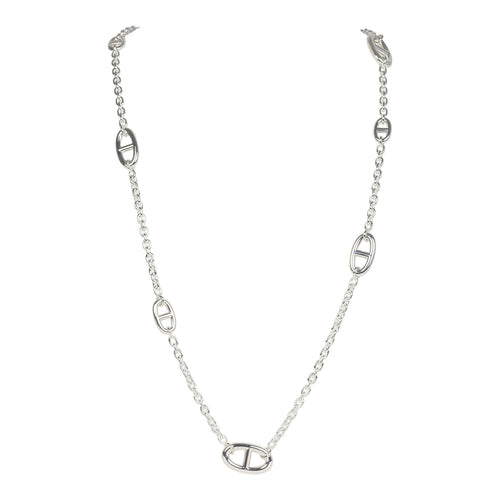 Hermes Farandole Rope Necklace 80cm Sterling Silver Hardware