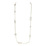 Pre-owned Hermes Farandole Rope Necklace 80cm Sterling Silver Hardware