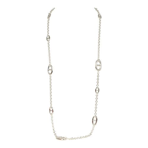 Hermes Farandole Rope Necklace 80cm Sterling Silver Hardware