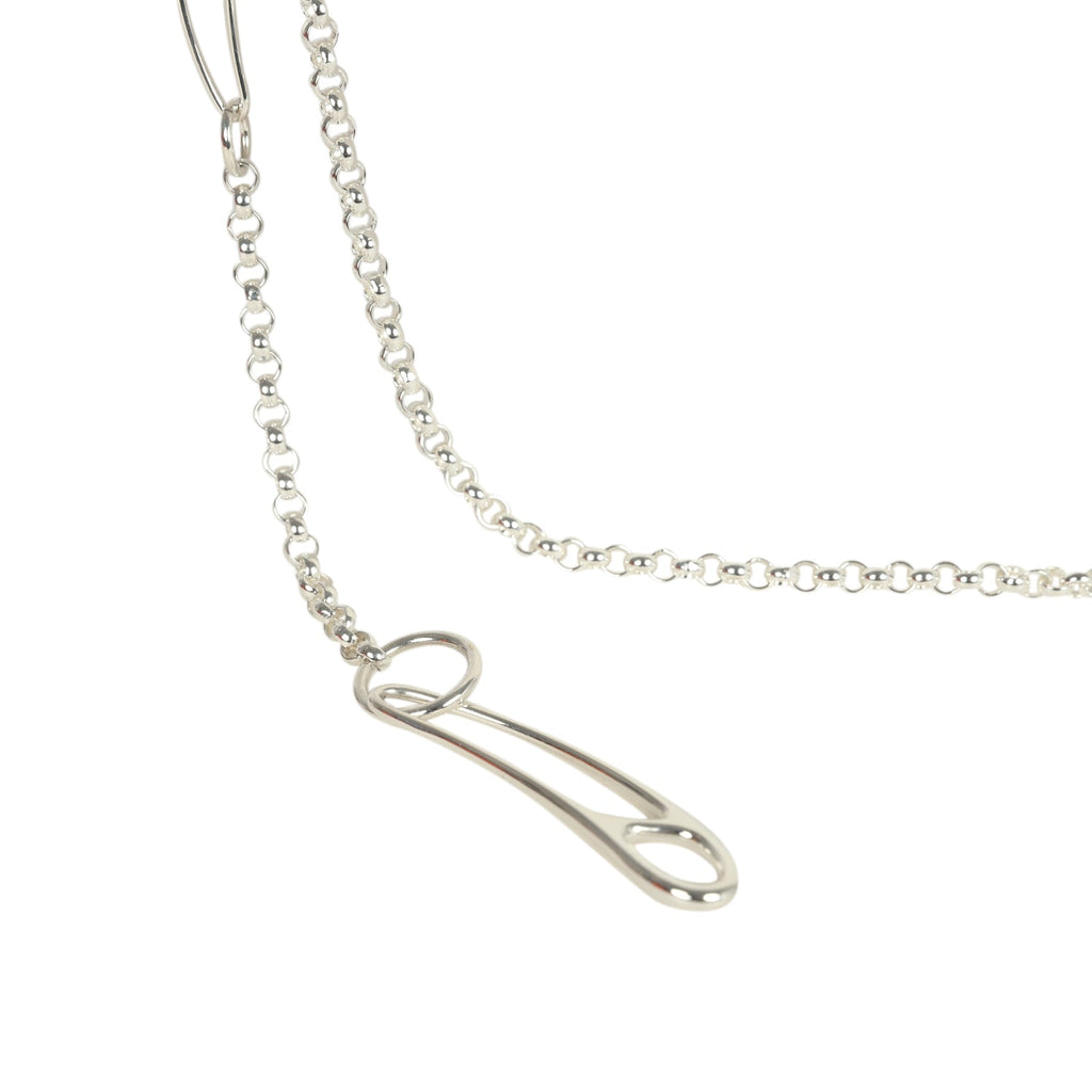 Hermes Chain D'ancre Punk Long Double Necklace Sterling Silver Hermes Chain D'ancre Punk Long Double Necklace Sterling Silver