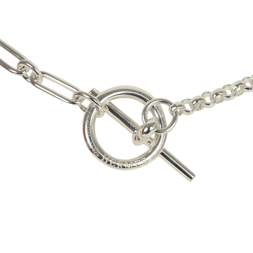 Hermes Chain D'ancre Punk Long Double Necklace Sterling Silver