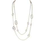 Hermes Farandole Rope Necklace 120cm Sterling Silver Hardware
