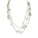 Hermes Farandole Rope Necklace 160cm Sterling Silver Hardware