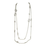 Hermes Farandole Rope Necklace 160cm Sterling Silver Hardware