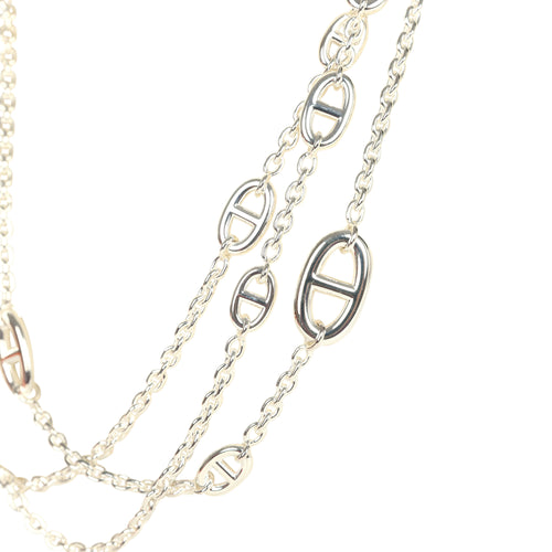 Hermes Farandole Rope Necklace 160cm Sterling Silver Hardware