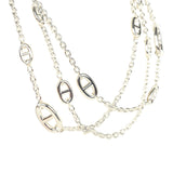 Hermes Farandole Rope Necklace 160cm Sterling Silver Hardware