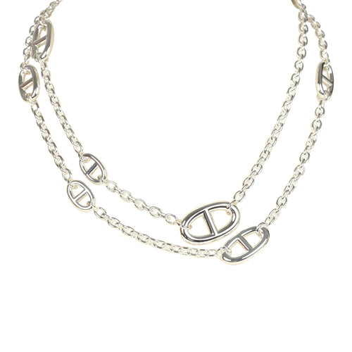 Hermes Farandole Rope Necklace 80cm Sterling Silver Hardware