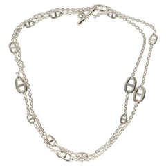 Hermes Farandole Rope Necklace 120cm Sterling Silver Hardware