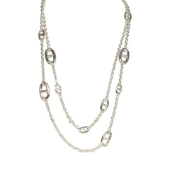 Hermes Farandole Rope Necklace 120cm Sterling Silver Hardware