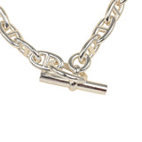 Pre-owned Hermes Chaine D'Ancre Necklace GM Sterling Silver Hardware