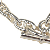 Pre-owned Hermes Chaine D'Ancre Necklace GM Sterling Silver Hardware