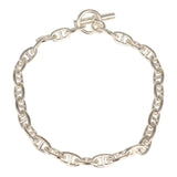 Pre-owned Hermes Chaine D'Ancre Necklace GM Sterling Silver Hardware