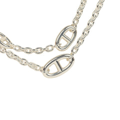 Pre-owned Hermes Farandole Rope Necklace 120 cm Sterling Silver Hardware