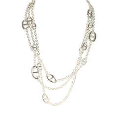 Hermes Farandole Rope Necklace 160cm Sterling Silver Hardware