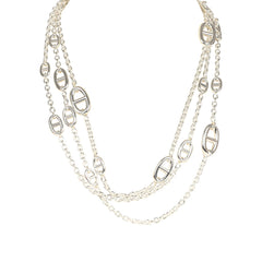 Hermes Farandole Rope Necklace 160cm Sterling Silver Hardware