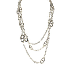 Hermes Farandole Rope Necklace 160cm Sterling Silver Hardware