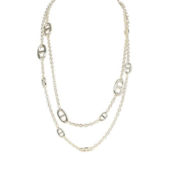 Hermes Farandole Rope Necklace 120cm Sterling Silver Hardware