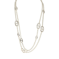 Hermes Farandole Rope Necklace 120cm Sterling Silver Hardware
