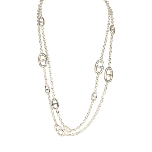 Hermes Farandole Rope Necklace 120cm Sterling Silver