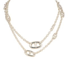 Hermes Farandole Rope Necklace 80cm Sterling Silver Hardware