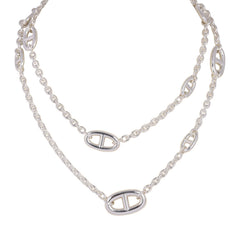 Hermes Farandole Rope Necklace 80cm Sterling Silver Hardware