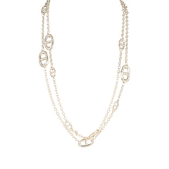 Hermes Farandole Rope Necklace 120cm Sterling Silver Hardware