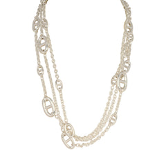 Hermes Farandole Rope Necklace 160cm Sterling Silver Hardware